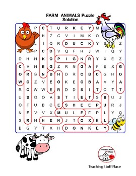 FARM ANIMALS Word Search & Coloring – Grades 1-2 Vocabulary | TPT