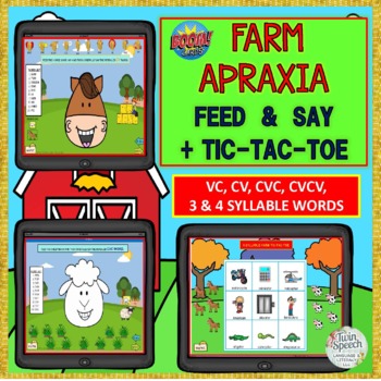 Preview of FARM APRAXIA FEED & SAY WITH GIFs + TIC-TAC-TOE BOOM CARDS™