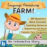 FARM, Boom Cards Speech Therapy, WH Questions, Basic Conce