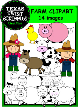 Preview of FARM CLIPART {Texas Twist Scribbles}