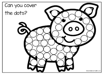 FARM DOT Printables 2 sizes - Toddlers / Preschoolers / fine motor Centers