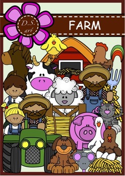 Preview of FARM Digital Clipart (color and black&white)