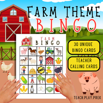 FARM & FALL Theme Printable Bingo Game- 30 Unique Cards & Teacher ...