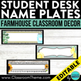 FARMHOUSE Classroom Decor STUDENT DESK NAME PLATES editabl