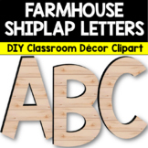 FARMHOUSE SHIPLAP CAPITAL LETTERS Alphabet Clip Art