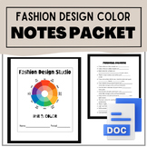 FASHION DESIGN COLOR NOTES PACKET