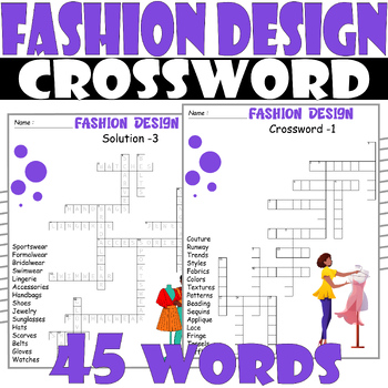 FASHION DESIGN Crossword Puzzle All about FASHION DESIGN Crossword