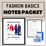 FASHION DESIGN NOTES PACKET