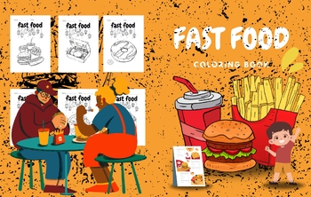 Preview of FAST FOOD COLORING BOOK :for childre size(8.5 * 11) (80 pages)