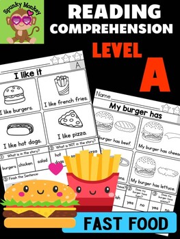 Preview of FAST FOOD - Level A Reading Comprehension Passages & Questions