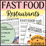 FAST FOOD RESTAURANT SKILLS | Reading Comprehension, Menu 