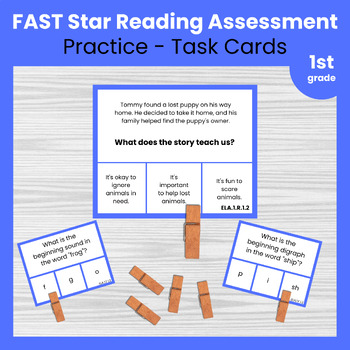 Preview of FL FAST Star Reading Assessment- Aligned Practice Task Cards for First Grade
