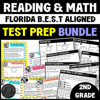 Preview of FAST TEST PREP Bundle | Florida BEST Standards Aligned Reading & Math 2nd Grade