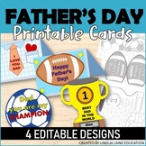 FATHER'S DAY 4 Editable Cards  No prep  Print and go Trace