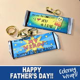 FATHER'S DAY CHOCOLATE WRAPPER - Color-In Cards - Happy Fa