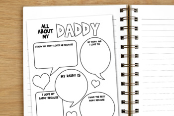 Preview of FATHER'S DAY CLASS ACTIVITY, PRINTABLE FATHERS DAY CARD FOR DAD, WRITING PROMPT