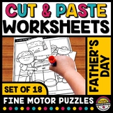 FATHER'S DAY CRAFT JUNE CUT & PASTE PUZZLE COLORING PAGE W