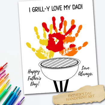 FATHER'S DAY GRILL HANDPRINT ART, DIY BBQ CRAFT FOR DAD, HOMESCHOOL ...