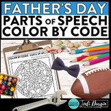 FATHER'S DAY color by code June coloring page PARTS OF SPE