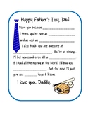 FATHERS DAY WRITING TEMPLATES, BUNDLE 7 PAGES, FATHERS DAY