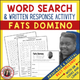 FATS DOMINO Music Word Search and Biography Research Activ