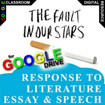Preview of FAULT IN OUR STARS Essay Questions, Speech Writing Prompts Activity DIGITAL