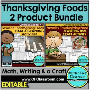 Preview of THANKSGIVING BUNDLE Math & Writing FAVORITE THANKSGIVING FOOD