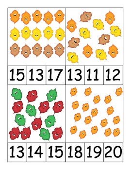 FAll Counting Leaves - Assorted Arrays by Kristine Brixius | TpT