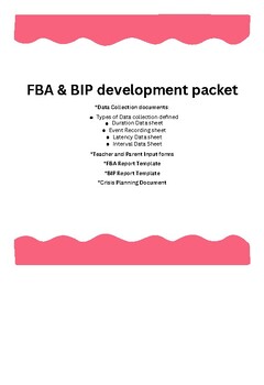 Preview of FBA & BIP Development Packet