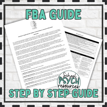 Preview of FBA Functional Behavior Assessment Steps Guide School Psychology Special Ed