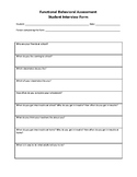 FBA Student Interview Form Functional Behavior Assessment