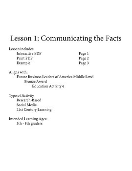 Preview of FBLA-ML Bronze Activity 8 - Communicating the Facts (OLD)