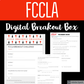 Preview of FCCLA Digital Breakout Box/ Escape Room Activity