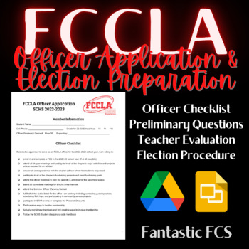 Preview of FCCLA Officer Application & Election Preparation