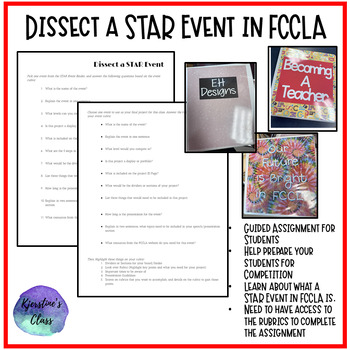 Preview of FCCLA STAR Event: Dissect a STAR Event Rubric Assignment |FCS 