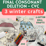 FCD winter crafts CVC christmas hats, santa, snowglobe cot