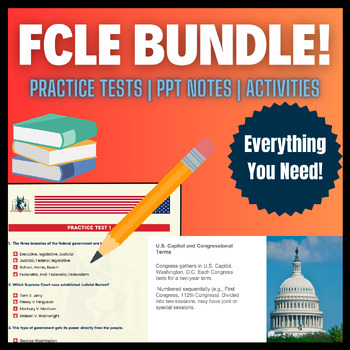 Preview of FCLE Study Guide Practice Test Guided Notes PPT ULTIMATE GROWING BUNDLE!