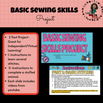 Preview of FCS Basic Sewing Skills Project-Interactive Notebook (Virtual Learning Friendly)