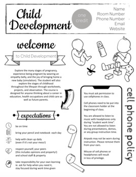 Preview of FCS Child Development Syllabus - Completely Editable now in Google Slides