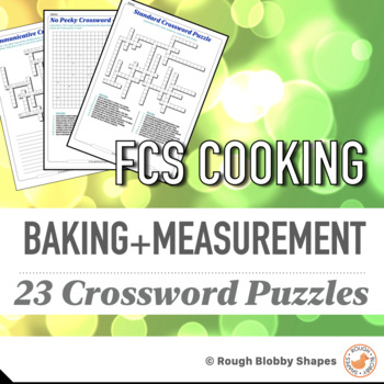 Preview of FCS Cooking - Baking and Measurement - Crosswords