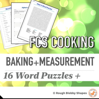 Preview of FCS Cooking - Baking and Measurement -  Word Puzzles & Literacy