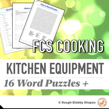 Preview of FCS Cooking - Kitchen Equipment -  Word Puzzles & Literacy