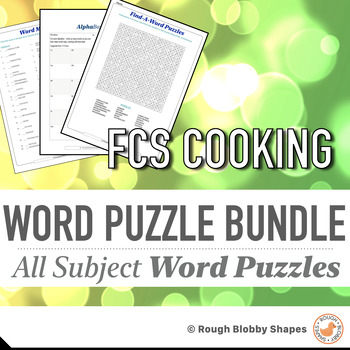 Preview of FCS Cooking - Word Puzzles & Literacy Growing Bundle