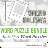 Spring Holidays - Seasonal - Word Puzzles + Literacy Growi