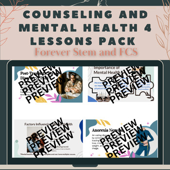 Preview of FCS Counseling and Mental Health 4 lessons Pack-CTE