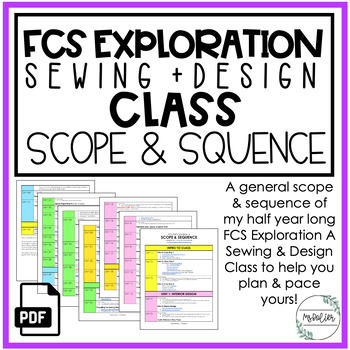 Preview of FCS Exploration Sewing & Design Class Scope & Sequence | Family Consumer Science