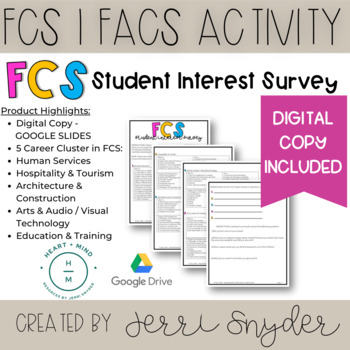 Preview of FCS | FACS Student Interest Survey | Career Clusters
