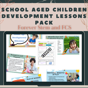 Preview of FCS School Age Children Development 4 Lessons Pack w/ Sketch Notes-CTE