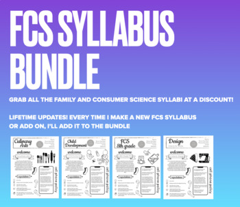 Preview of FCS Syllabus Bundle! Easy to edit in Google Slides - LIFETIME UPDATES