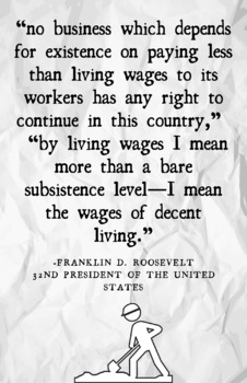 Preview of FDR living wage quote poster